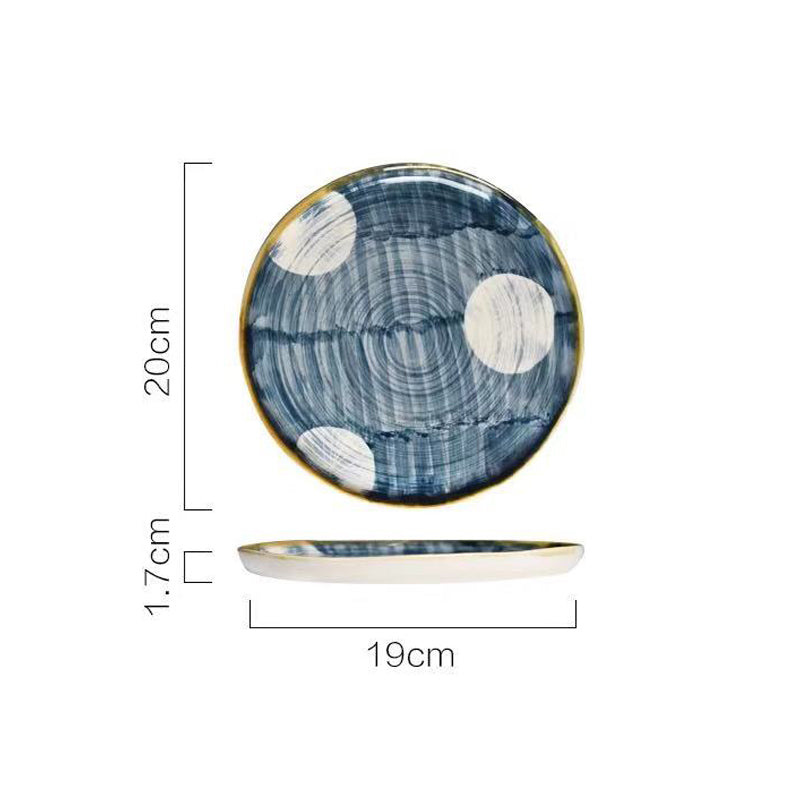 Japanese-Style Hand-Painted Ceramic Steak Western Dish