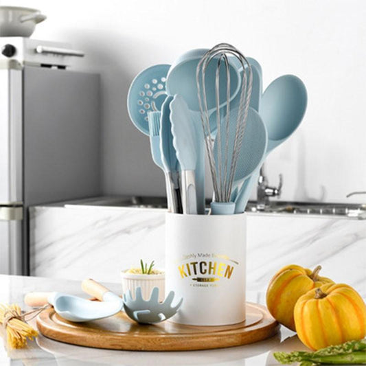 New Tiffany Blue & White Silicone Cooking Utensils (BPA Free)