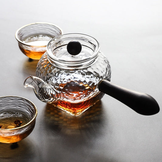 Wooden Handle Glass Teapot