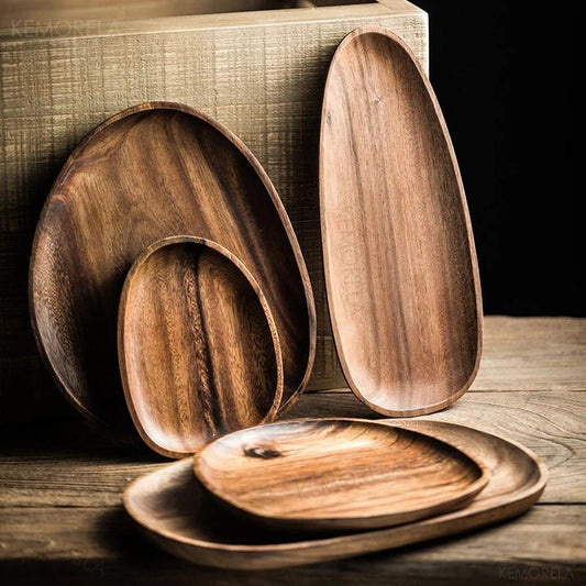 Round Wood Plates, Perfect for Serving, Sushi, Cheese, Sandwiches