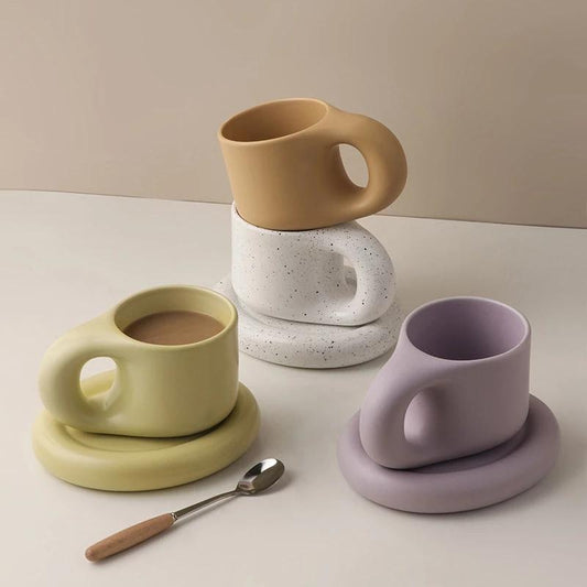 300ml Fat Handle Creative Handmade Ceramic Mug