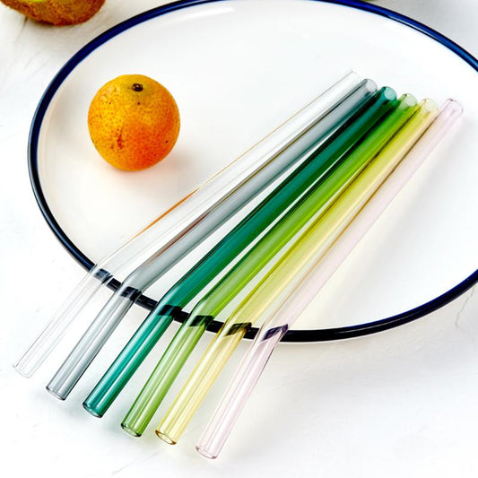 Multi-Color Reusable Glass Straws Set