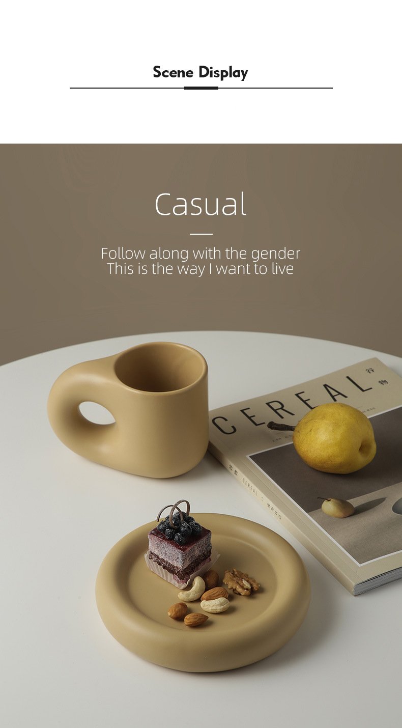 Fat Handle Creative Handmade Ceramic Mug
